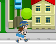Girl on skates flower power Lady Gaga HTML5 játék
